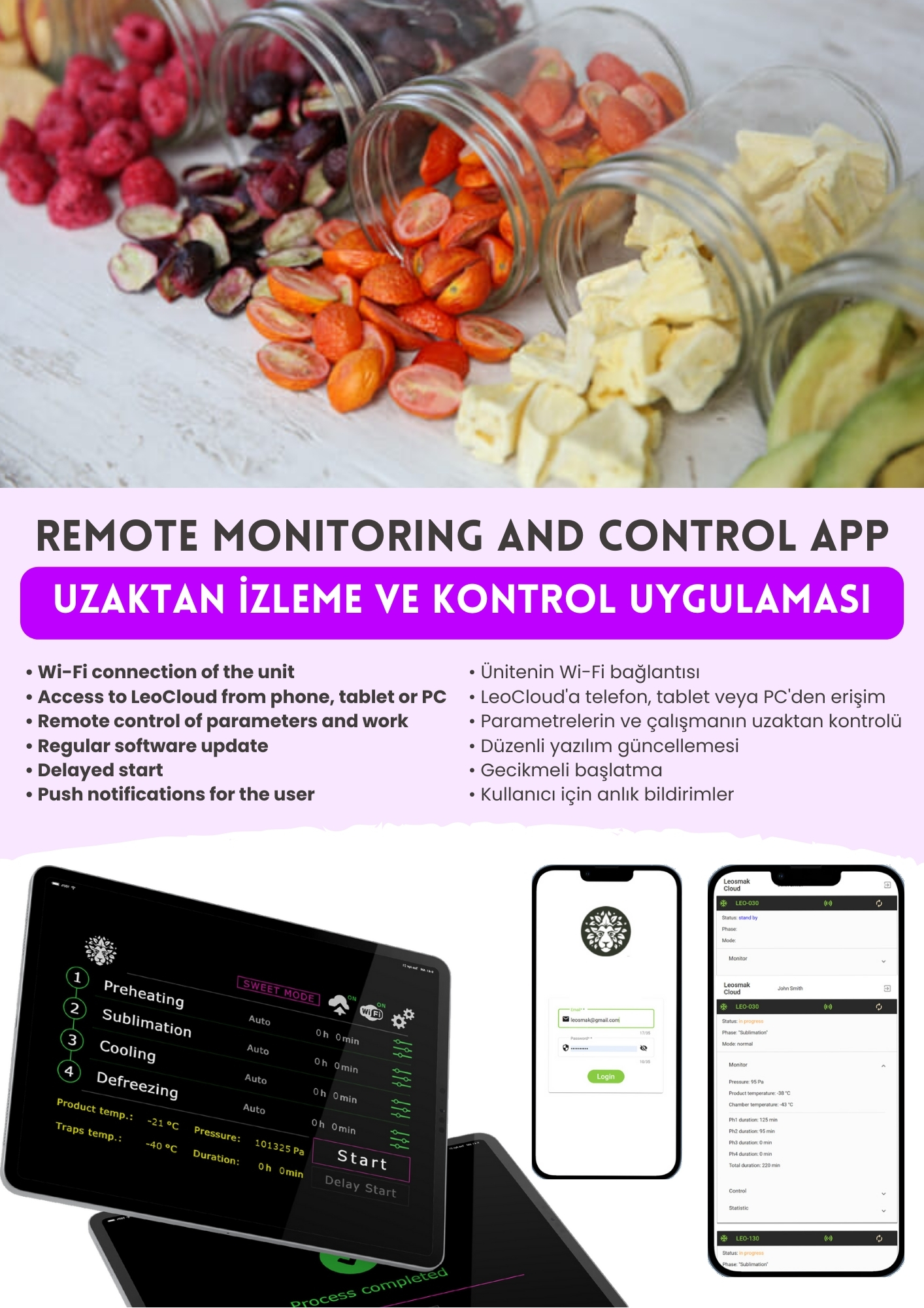 Endüstriyel Hat Leo 030 600 Dondurarak Kurutma Makineleri