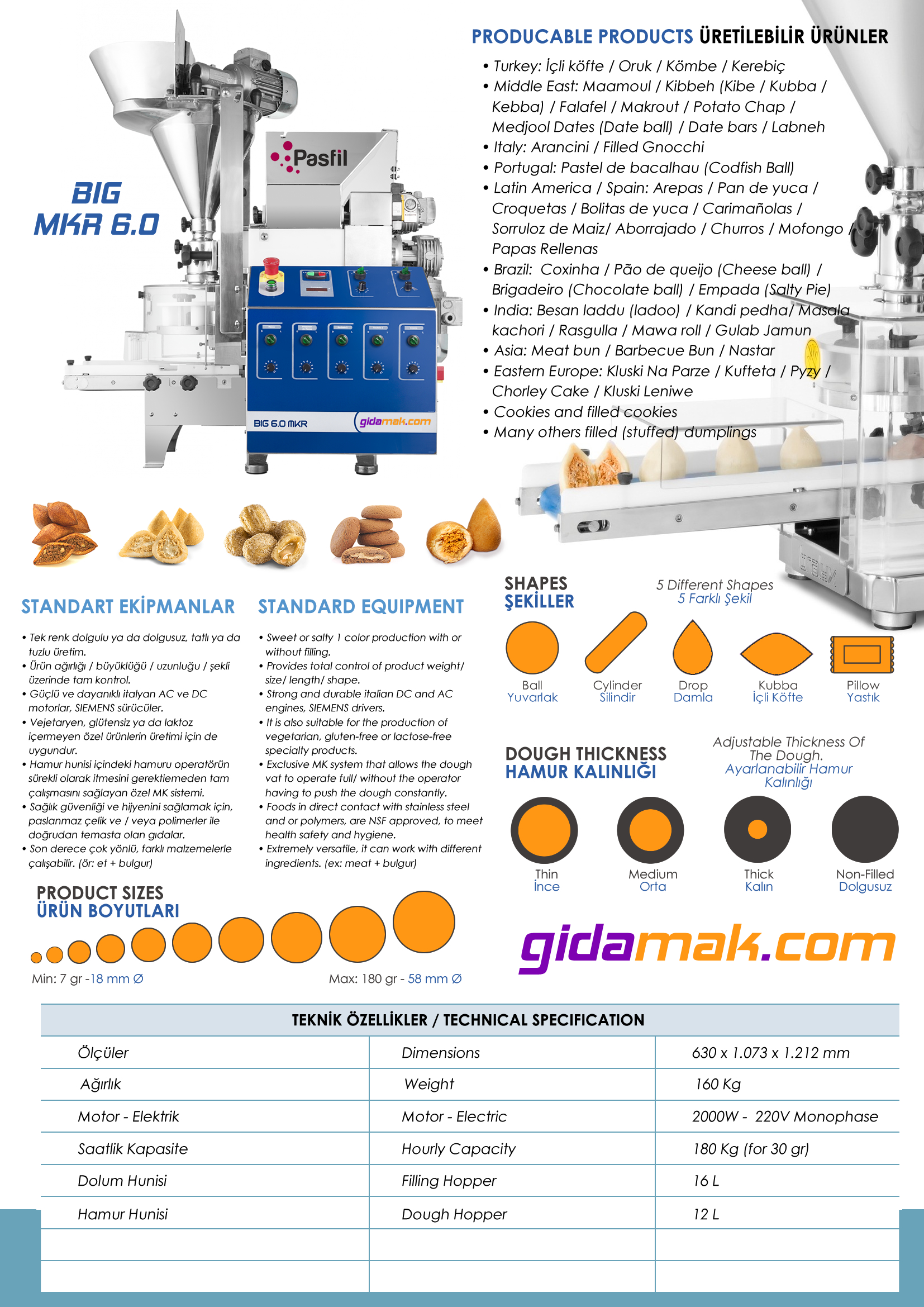 MKR 6.0 Tek Renk Dolgulu Kurabiye Makinesi
